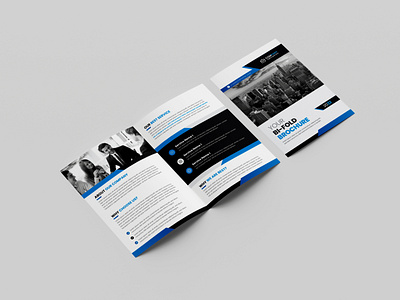 Corporate Business Bi-Fold Brochure Design bi fold blue plan