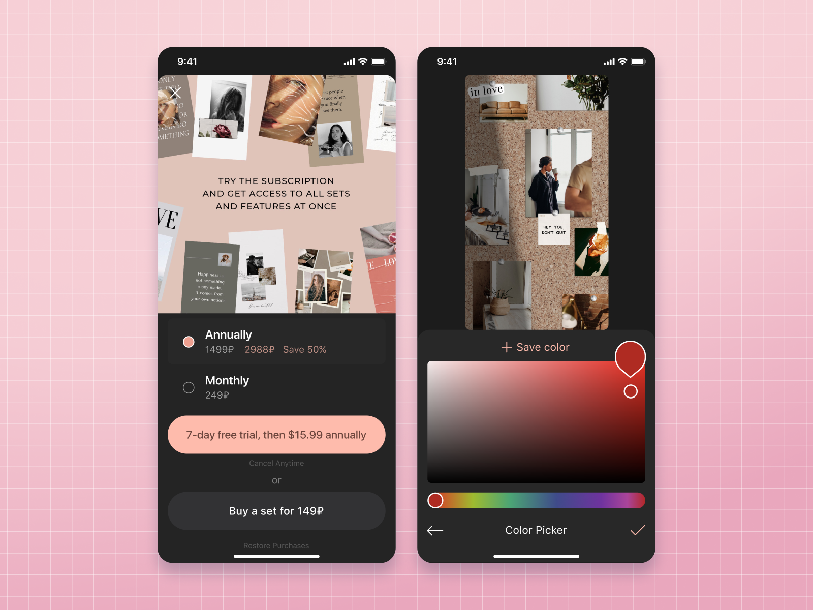 Subscription and Color Picker in AppForType by Farid Rafikov on Dribbble