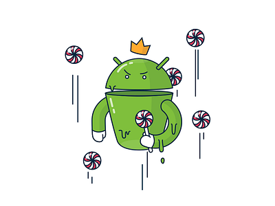 Jellydroid in the candy Wind android candy crown google illustration vector