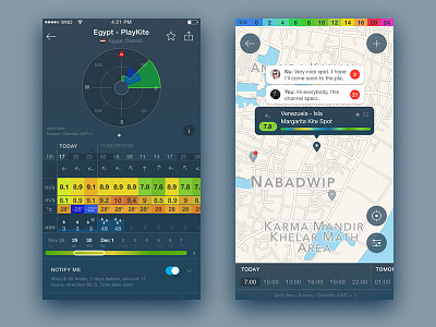 Windy App apps interfacae ios iphone map ui ux wind