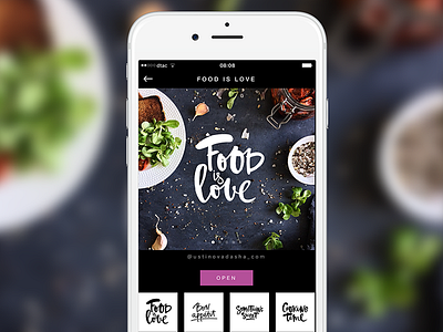 AppForType. Food is Love app application calligraphy food icon instagram interface ios iphone type ui ux