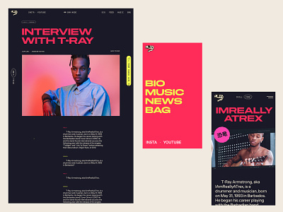 ImReallyATrex — Site Launch colour design editorial grid hero illustration layout mobile type typography ui ux web design website