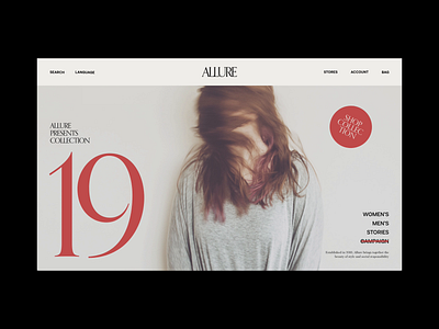 Allure Fashion adobexd animation art colour contrast ecommerce fashion grid layout photography store typography ui ux website