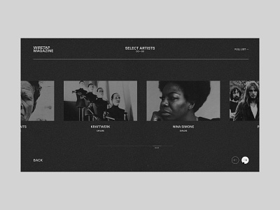 Wiretap #3 - Navigation adobe xd contrast design grid kraftwerk layout minimal music music player navigation personal photography portfolio typography ui ux web design website