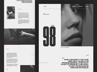 No. 98 adobe xd contrast culture design editorial grid layout magazine minimal monochrome photography type typography ui ux web design website