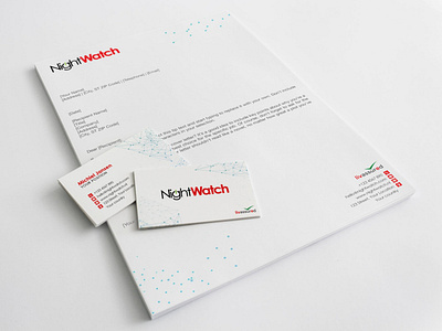 NightWatch Logo, Business Card and Letterhead branding business card design icon illustration letterhead logo typography vector