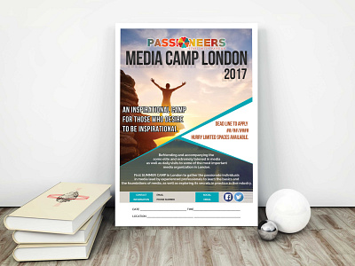 Passoineers Media Camp London poster design branding design illustration logo poster typography vector