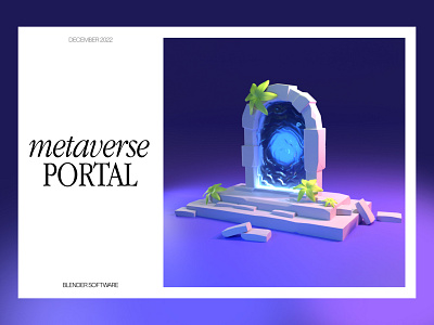 Metaverse portal in Blender 3d branding graphic design ui