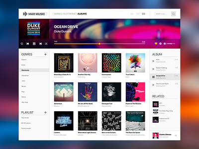 Music application album app application design music player site track ui ux web