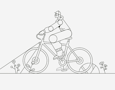 Biker 🌸 2d biker character design flat flower illustration jungle