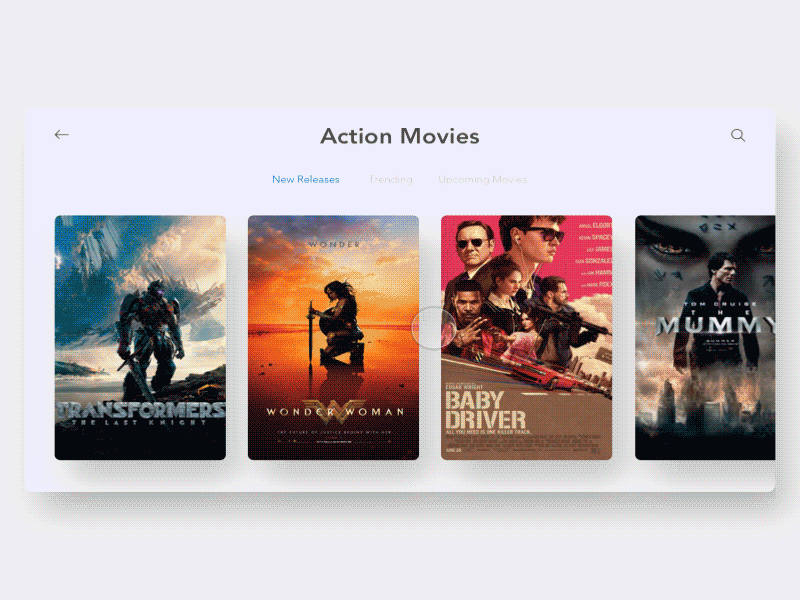 Movie App app gif interaction motion movie ui ux