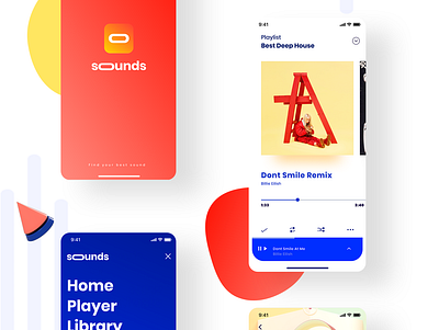 Sounds® app app design clean design interface minimal music music player musician ui ux