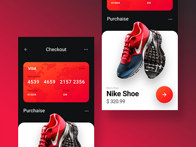 Credit Card Checkout - 002 Day app app design checkout credit card dailyui design illustration nike shoe ui ui ux