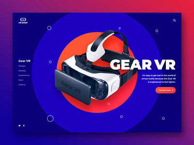 Landing Page - 003 Day dailyui design desktop gear gradient grid illustration landing page logo page typography ui uiux vr