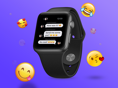 Direct Message - 013 Day app app design apple apple watch dailyui design emoji flat grid icon interface message messenger minimal page ui ux