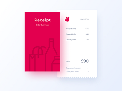 Email Receipt - 017 app app design branding dailyui deliveroo design email email receipt flat grid icon interface logo minimal page typography ui ux web website