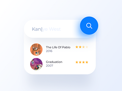 022 Search app app design dailyui design figma flat icon interface kanye kanyewest mobile music music app rap search searching songs ui ux west