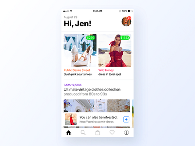 049 Notifications app app design clean dailyui design dress ecommerce grid interface minimal notification notifications shoes shop ui ux woman