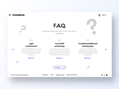 092 FAQ app app design dailyui design faq faqs grid interface minimal page profile profiles questions ui user ux