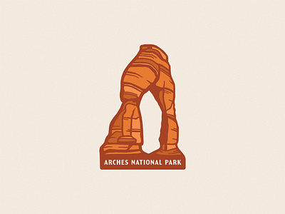 Arches National Park arches national park badge delicate arch design graphic design illustration linocut logo mountains national park utah vintage vintage design