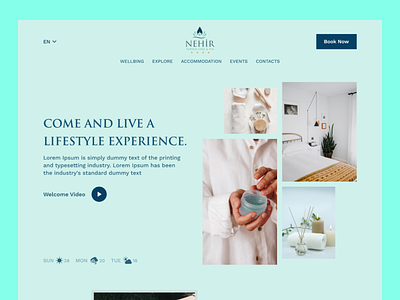 river spa and hotles branding graphic design ui