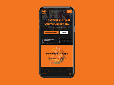 Anime streaming service mobile design