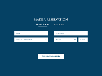 make a reservation design