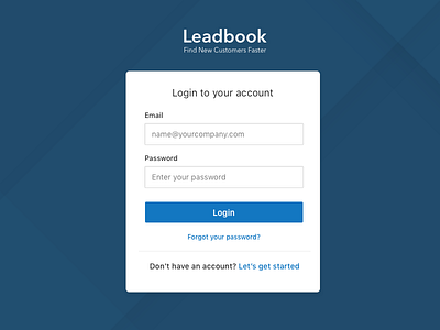 Leadbook Login login page ui ux