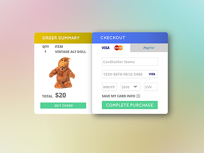 Daily UI 002 - Credit card checkout 002 daily ui