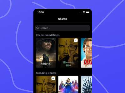 Search in CouchTimes application design ios product tv tv app tv show ui ux