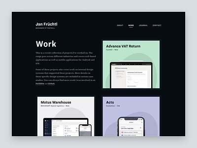 Portfolio Work design grid layout ui web web design website