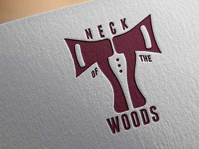Neck of the Woods ( Vertical Logo ) axes logo design logo mark neckofthewoods wooden bowtie