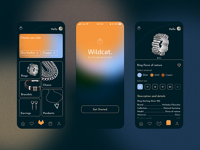 Wildcat Jevelery store app design graphic design illustration ui ux