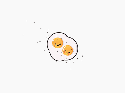 Sunny Side Up breakfast character cute egg illustration pepper season white yolk