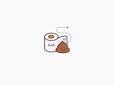 Boo brownies cute dookie fly illustration paper poop scheisse shit tissue toilet vector
