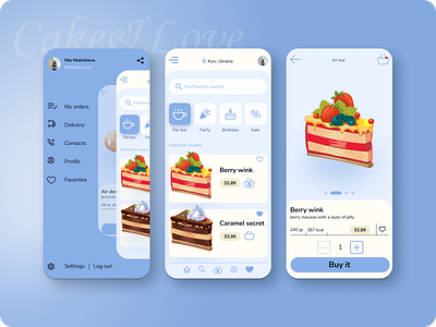Sweet cakes art cake design illustration love mobile mobile app sweet sweet cakes ui