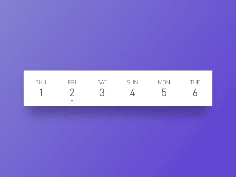 Date selection animation date select ui ux
