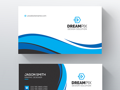 Dreampix Blue Business Card Design branding business card business card design design graphic design print print design