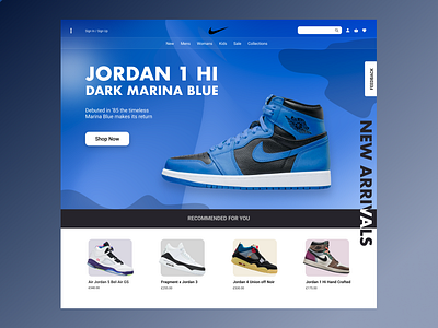 Nike Website Landing Page Concept adidas concept converse design ecommerce fashion footwear home page jordan kicks landing page layout minimalistic mock up nike shoe sneakers ui web design yeezy