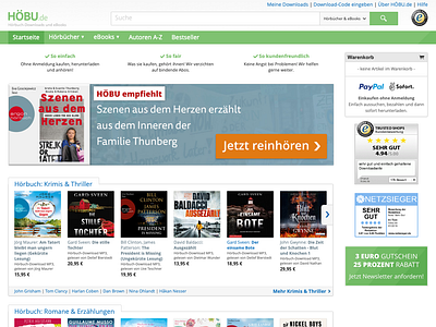 E-Commerce Homepage audiobooks e commerce ecommerce german homepage products shop webdesign