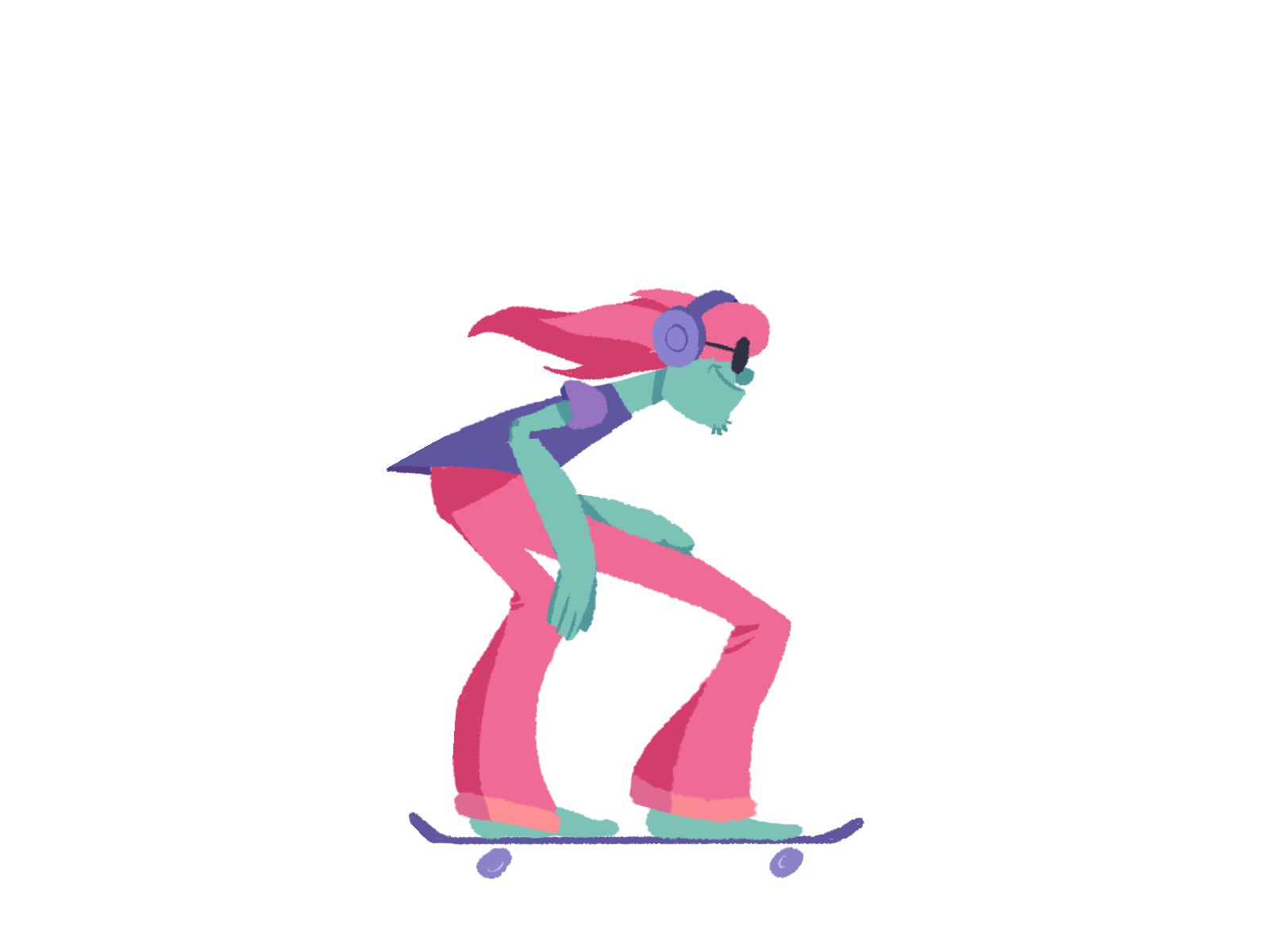 Skater Dude Loop animated animation character gif ik illustration motion graphics skateboarding spine spine2d spineanimation