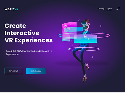 Website for VR Products 3d app ar augmented reality augmented reality website branding design illustration landing page ui ux vector virtual reality vr web website website design website ui