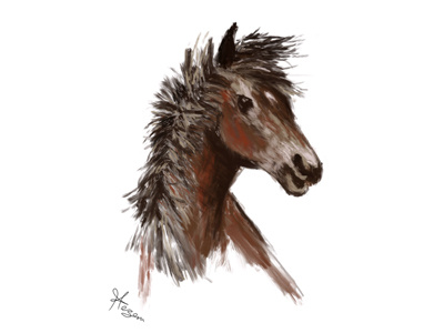 Horse digital horse painting