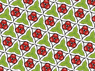 Cherry Pattern cherry floral pattern red