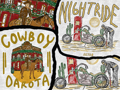 Detail about my work branding cowboy desert design folklore graphic design illustration logo tshirtdesign vintage