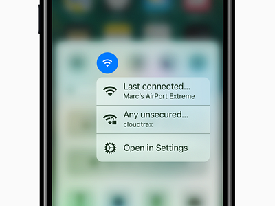 Interactive Control Center Switches - Wi-Fi control center ios ios 11 iphone switches wi fi wifi