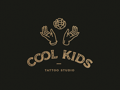 Cool Kids Tattoo Logo art deco art nouveau branding floral gold graphicdesign hand hands illustration ink inked line logo logo design luxury luxury logo tattoo tattoo artist tattoo studio vintage logo