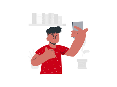 Selfie Illustration graphic design illustration selfie selfie with id card ui vector