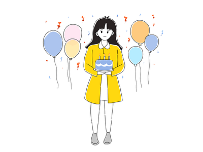 Birthday Girl Illustration