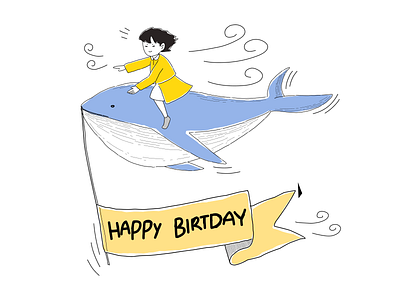 Birthday Girl With Whale